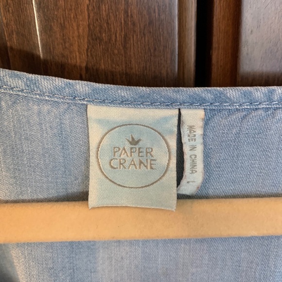 Paper Crane Chambray Sundress, Size L - Picture 3 of 3